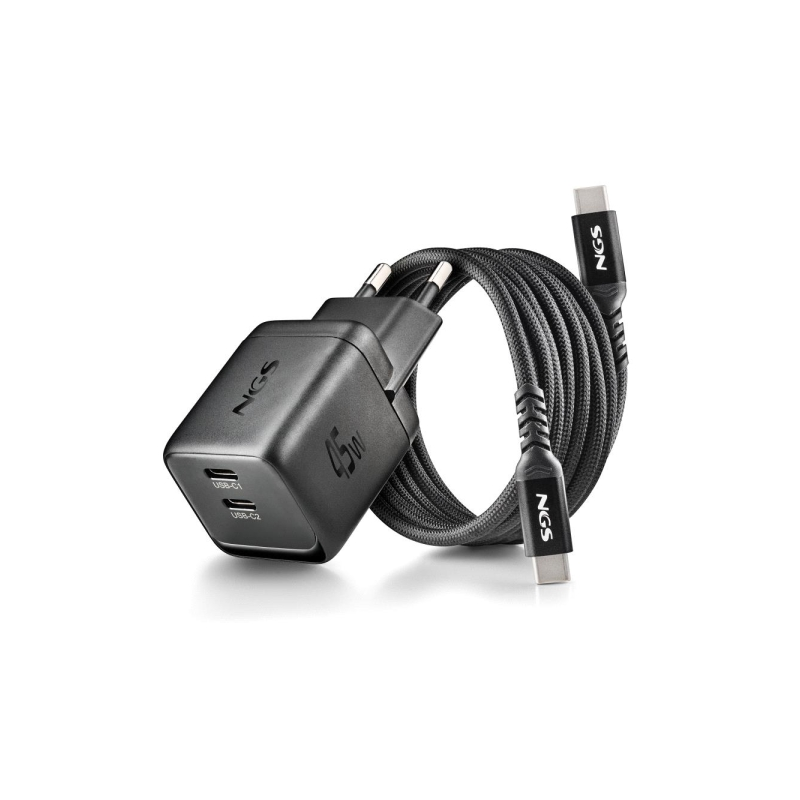 Chargeur GaN NGS Bud 45W-C USB-C 45W Noir Chargeur GaN NGS Bud 45W-C USB-C 45W Noir
