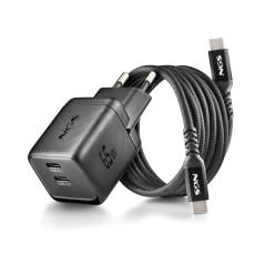 Chargeur mural USB C noir