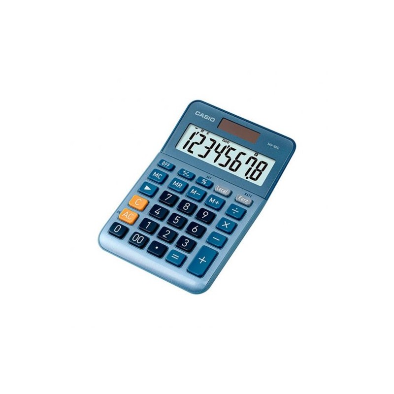 Calculatrice de bureau Casio MS80E 8 chiffres bleue Calculatrice de bureau Casio MS80E 8 chiffres bleue