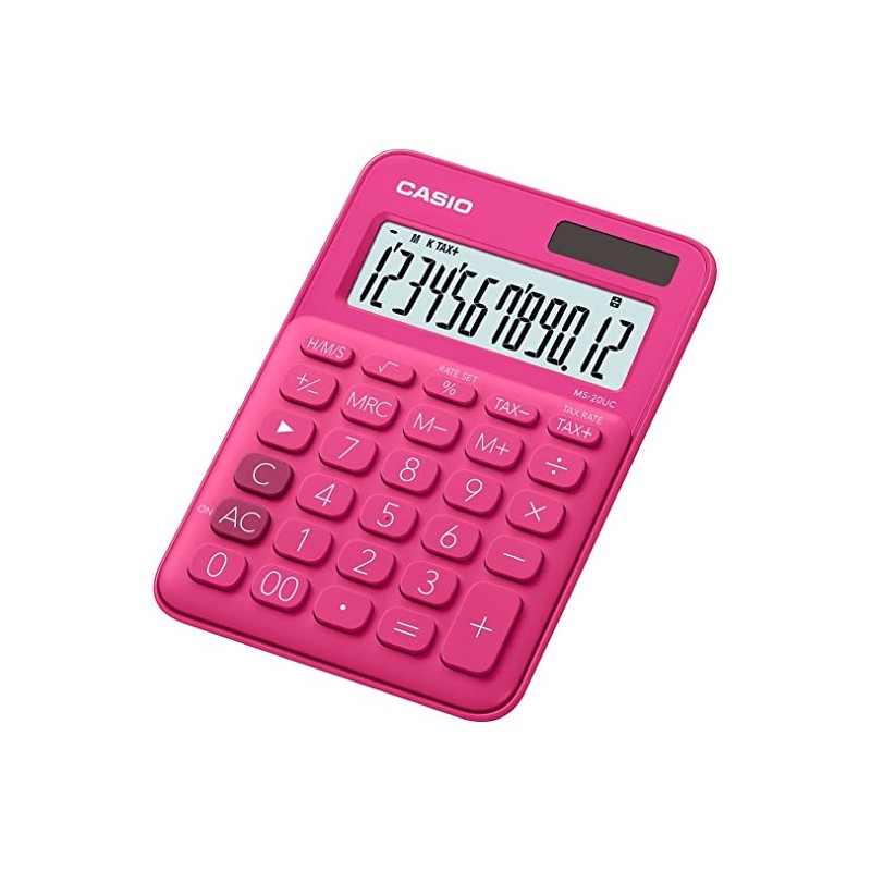 Calculatrice de bureau Casio MS7UC rouge 10 chiffres solaire Calculatrice de bureau Casio MS7UC rouge 10 chiffres solaire