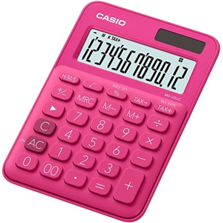 calculatrice Casio rouge écran LCD