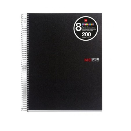 ✅ Miquel Rius Notebook8 Cahier Spirale Format A5 - 200 Feuilles de 70 gr Microperforé 4 Trous - Couvertures Pol en stock