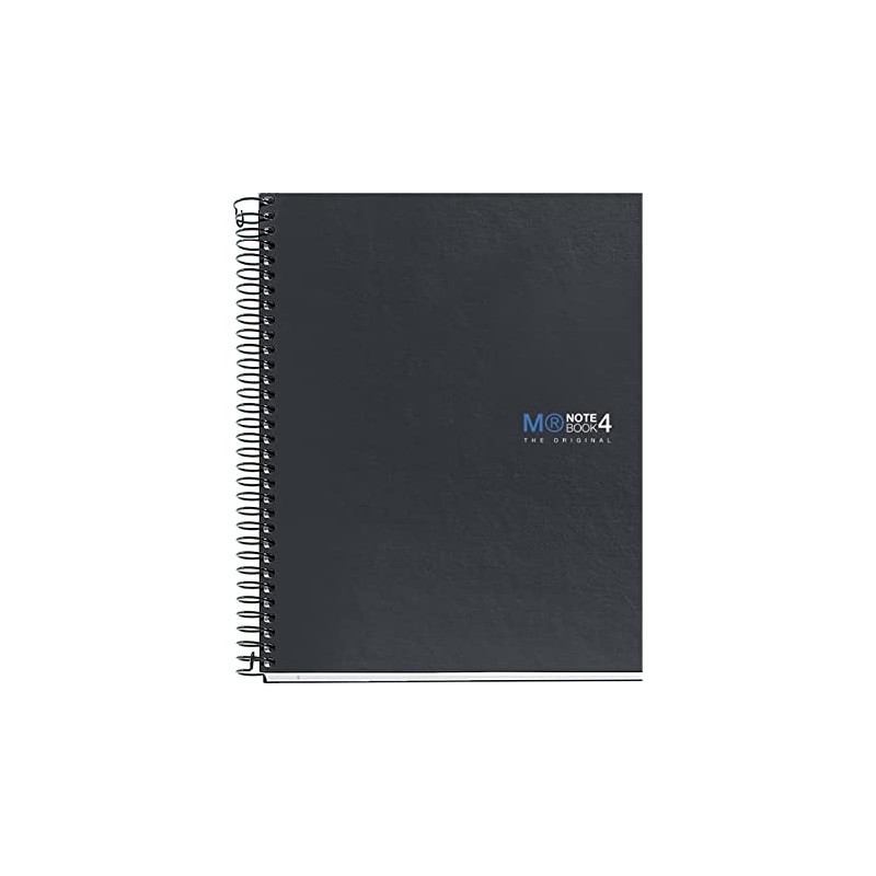 Miquel Rius Notebook4 Cahier Spirale Format A5 - 160 Feuilles Lisses Microperforées à 2 Trous - Couvertures en Carton Extra Dur