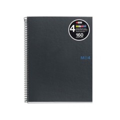✅ LOT de 5 Miquel Rius Notebook4 Cahier à Spirale Format A5 - 160 Feuilles de 90gr Microperforées à 2 Trous - en stock