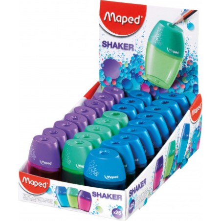 Taille-crayon Maped Shaker 1 Trou - Grande Capacité - Couleurs Assorties


