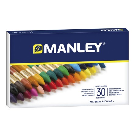 ✅ Manley Lot de 30 Crayons de Cire - Couleurs Assorties couleur Surtido en stock