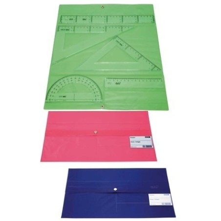 Mallette Maped Rules avec Fermeture - Règles de 30 cm. et 15cm. Carré de 20 cm. Carré de 25 cm. et Rapporteur de 12 cm