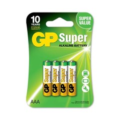 ✅ GP Pack de 4 Piles Super Alcalines LR03 AAA 1.5V couleur Plusieurs couleurs en stock