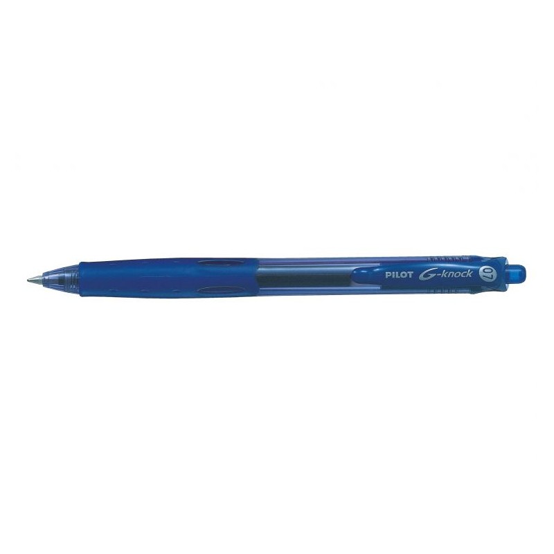 Stylo gel rechargeable Pilot G-Knock 0,7 mm bleu