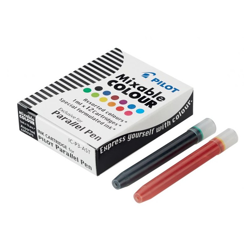 Recharges stylo-plume Pilot Parallèle 12 couleurs assorties