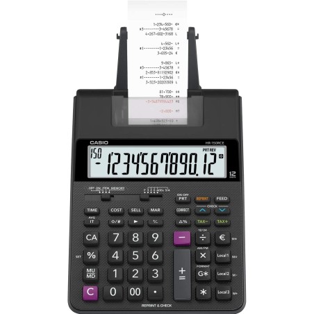 Calculatrice imprimante Casio HR150RCE 12 chiffres noir