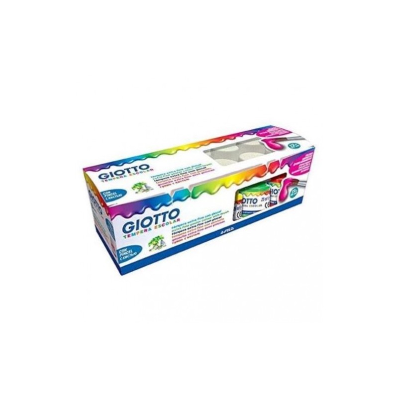 Giotto Lot de 12 pots 25ml + Pinceau