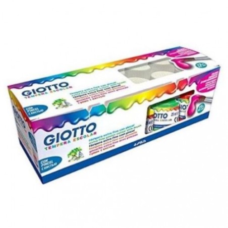 ✅ Giotto Lot de 12 pots 25ml + Pinceau couleur Plusieurs couleurs en stock