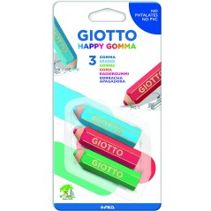 Gommes crayon Giotto couleurs assorties