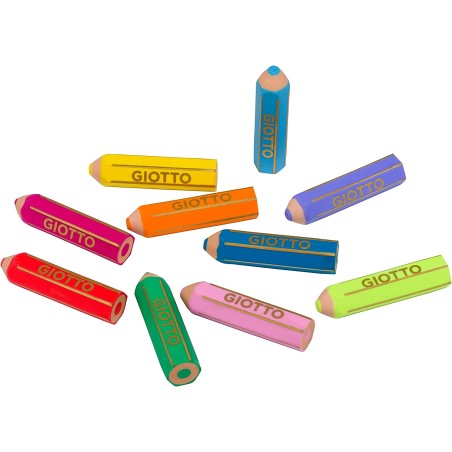 Gomme plastique Giotto Happy pack de 3 couleurs assorties