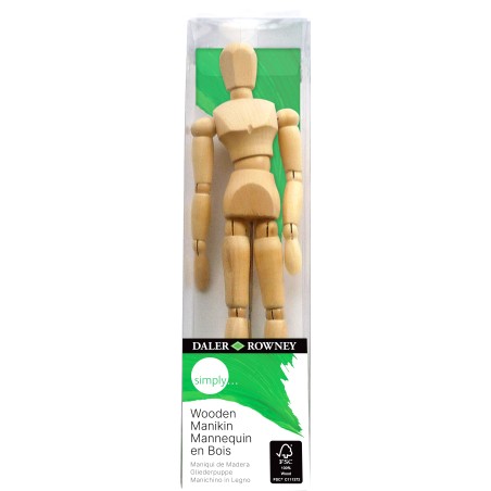 ✅ Daler Rowney Mannequin Bois 8x8cm couleur Madera Claro en stock