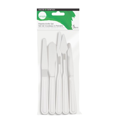 ✅ Daler Rowney Lot de 5 Spatules en Plastique couleur Blanc en stock