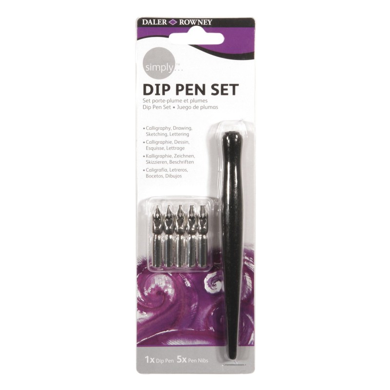 Porte-stylo noir avec 5 plumes Daler Rowney Porte-stylo noir avec 5 plumes Daler Rowney