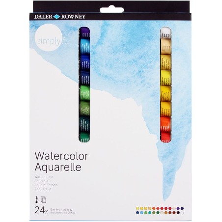 ✅ Daler Rowney Simply Lot de 24 Aquarelles couleur Surtido en stock