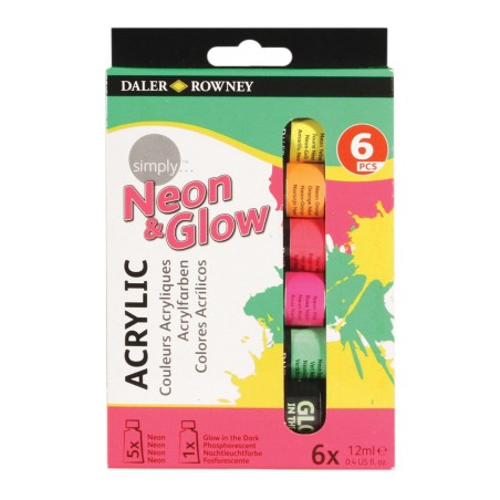 ✅ Daler Rowney Lot de 6 Peintures Fluo couleur Surtido en stock