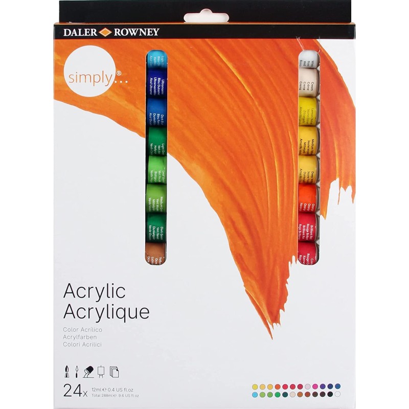 Daler Rowney Lot de 24 Peintures Acryliques Daler Rowney Lot de 24 Peintures Acryliques