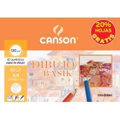 ✅ Canson Minipack Promo 10 Feuilles Dessin Basik Lisses - 21x29,7 - 130g - 20% de Feuilles Offertes - Coloris Bl en stock