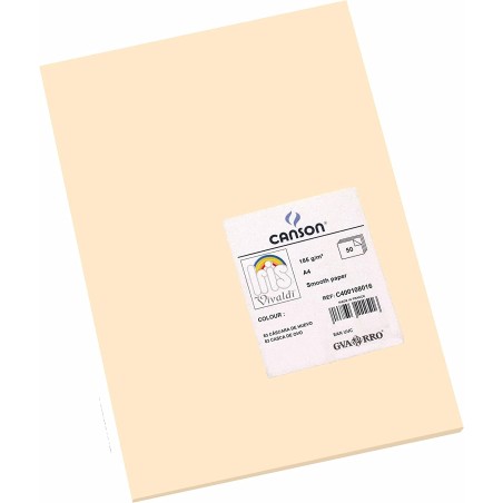 ✅ Canson Guarro Pack de 50 Cartes A4 Iris de 185g - 21x29,7cm - Couleur Coquille d'Oeuf couleur Beige en stock