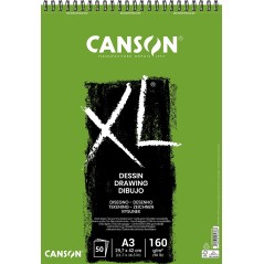 ✅ Canson XL Dessin Light Bloc Dessin avec 50 Feuilles A3 - Spirale Microperforée - 29,7x42cm - 160g - Couleur B en stock