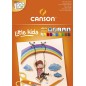 Bloc Carton Collé Canson Kids de 30 Feuilles A4 - 21x29,7 - 120g - Couleurs Assorties