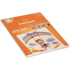 Bloc Carton Collé Canson Kids de 30 Feuilles A4 - 21x29,7 - 120g - Couleurs Assorties