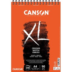 ✅ Bloc Croquis Canson XL avec 120 Feuilles A4 - Spirale Microperforée - 21x29,7cm - 90g - Couleur Ivoire couleu en stock