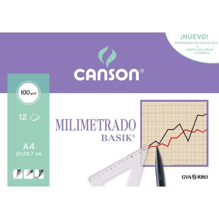 ✅ Canson Minipack de 12 Feuilles A4 - Graph Basik - 21x29,7cm - 100g - Couleur Sépia couleur jaune en stock
