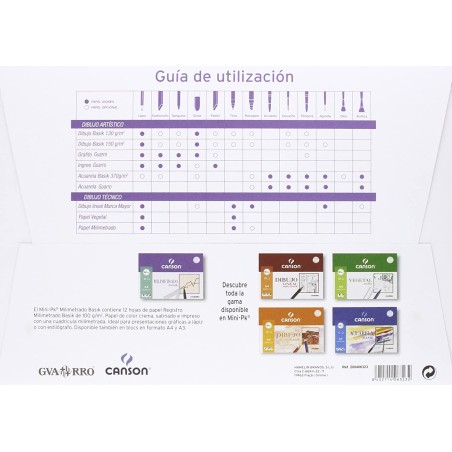 Canson Minipack de 12 Feuilles A4 - Graph Basik - 21x29,7cm - 100g - Couleur Sépia