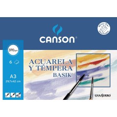 ✅ Canson Aquarelle Basik Minipack de 6 Feuilles A3 - 29,7x42cm - 370g - Couleur Blanc couleur Blanc en stock