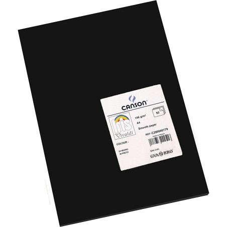 ✅ Canson Guarro Pack de 50 Cartes A4 Iris de 185g - 21x29,7cm - Couleur Noir couleur Noir en stock