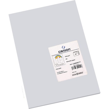✅ Canson Guarro Pack de 50 Cartes A4 Iris de 185g - 21x29,7cm - Couleur Gris Perle couleur gris en stock