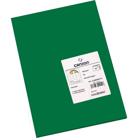 ✅ Canson Guarro Pack de 50 Cartes A4 Iris de 185g - 21x29,7cm - Couleur Vert Amazone couleur vert en stock