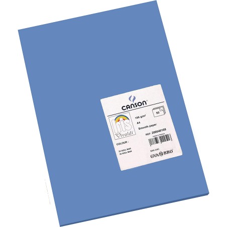 ✅ Canson Guarro Pack de 50 Cartes A4 Iris de 185g - 21x29,7cm - Couleur Bleu Mer couleur bleu en stock