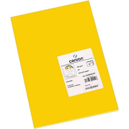 ✅ Canson Guarro Pack de 50 Cartes A4 Iris de 185g - 21x29,7cm - Couleur Gualda couleur jaune en stock
