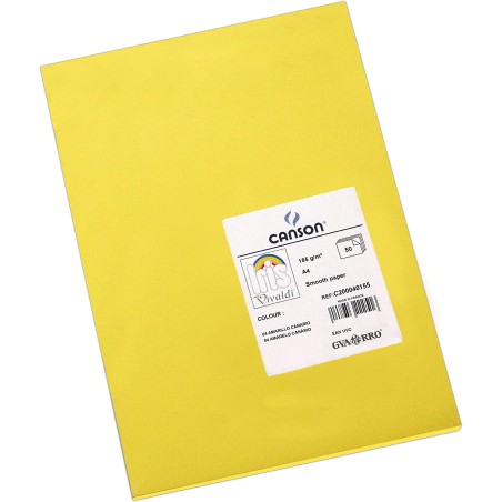✅ Canson Guarro Pack de 50 Cartes A4 Iris de 185g - 21x29,7cm - Couleur Jaune Canari couleur jaune en stock