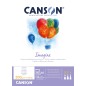 Bloc de 50 feuilles A5 collées Canson Imagine - Grain fin - 14,8x21cm - 200g - Coloris blanc