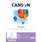 Canson Imagine Bloc de 50 Feuilles A4 Collées - Grain Fin - 21x29,7cm - 200g - Couleur Blanc