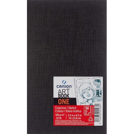 ✅ Canson Sketch One Fine Carnet de Dessin avec 98 Feuilles - 14x21,6cm - 100g - Couleur Blanc couleur Blanc en stock