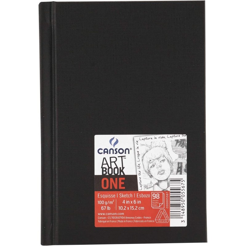 Canson Sketch One Fine Carnet de Dessin avec 98 Feuilles - 10,1x15,2cm - 100g - Couleur Blanc Canson Sketch One Fine Carnet de Dessin avec 98 Feuilles - 10,1x15,2cm - 100g - Couleur Blanc