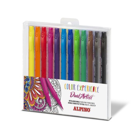 ✅ Lot de 12 feutres Alpino Pointe Pinceau couleur Surtido en stock