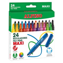 ✅ Lot de 24 feutres Alpino Maxi 6mm couleur Surtido en stock