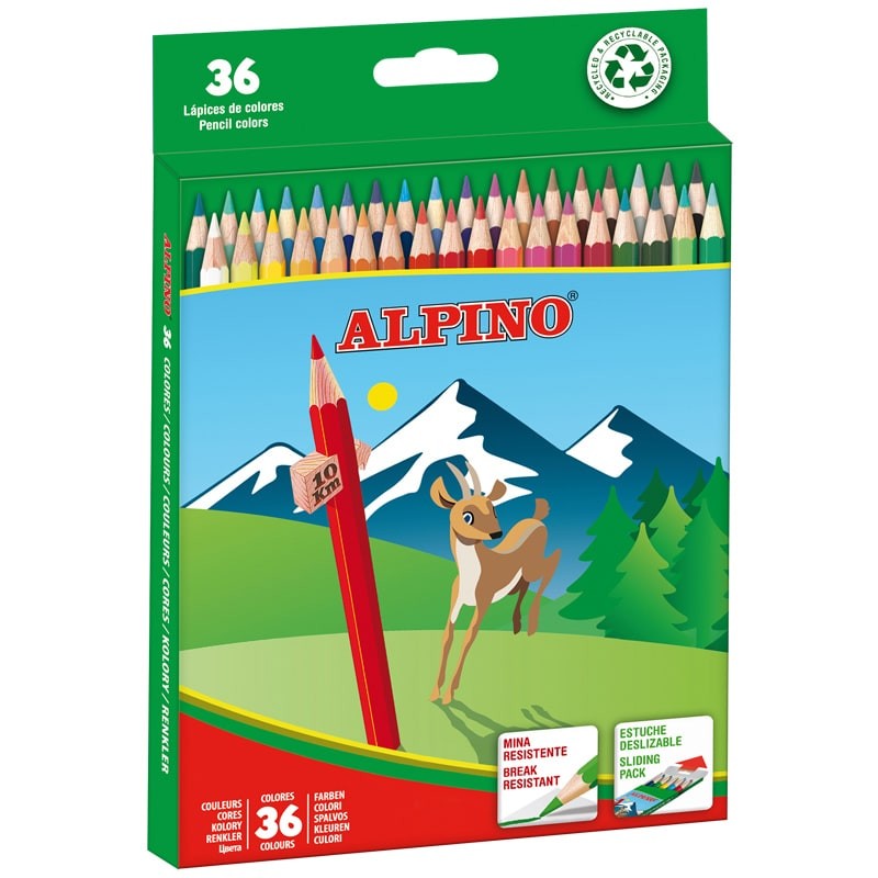 Lot de 36 Crayons Alpino Créatifs
