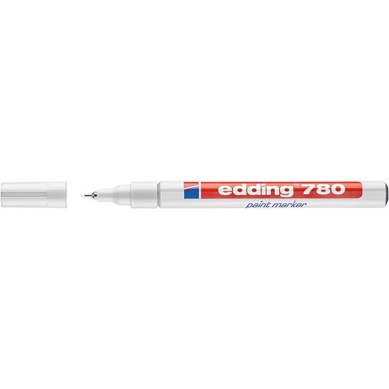Edding 780 Marqueur Permanent Encre Opaque - Pointe Bullet - Ligne 0,8 mm - Embouts de Rechange Disponibles - Séchage Rapide