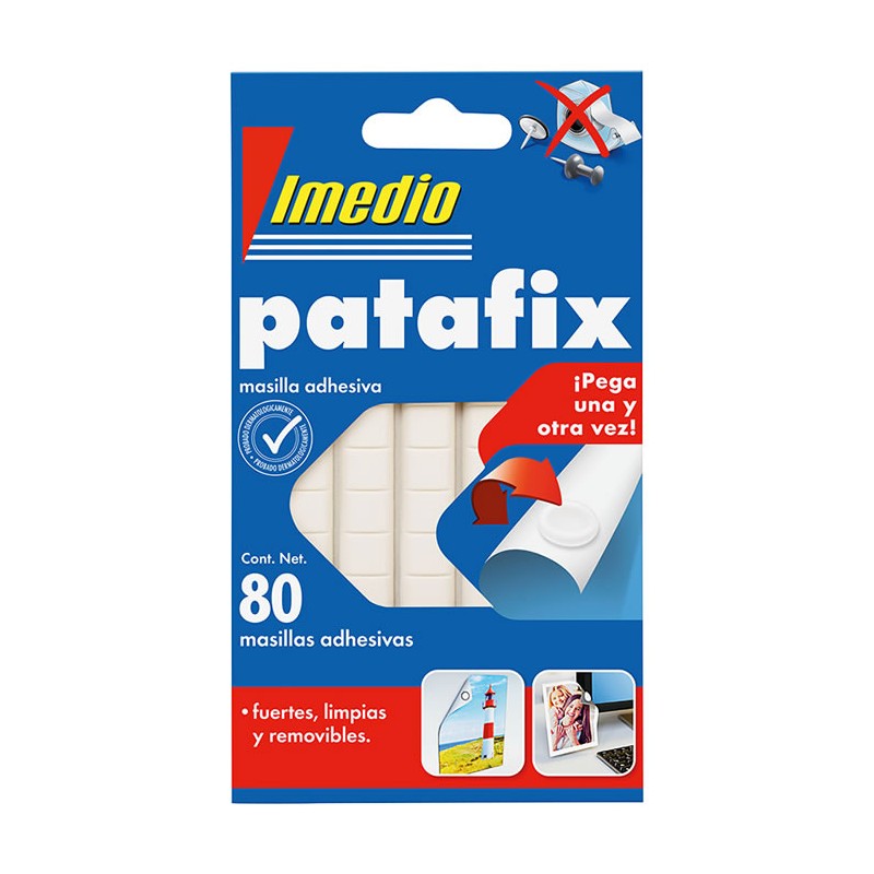 Imedio Patafix Mastic Adhésif Blanc - Solide, Propre et Amovible - 80 Pièces