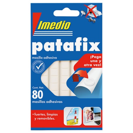 ✅ Imedio Patafix Mastic Adhésif Blanc - Solide, Propre et Amovible - 80 Pièces couleur Transparent en stock